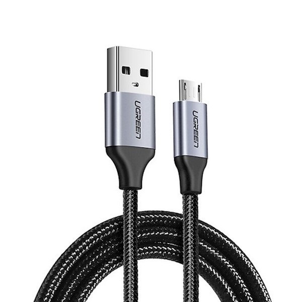 USB კაბელი UGREEN US290 (60148) USB 2.0 to Micro USB Cable, 2m, Black